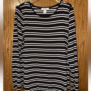 White House Black Market Striped Long Sleeve Shirt- XL
